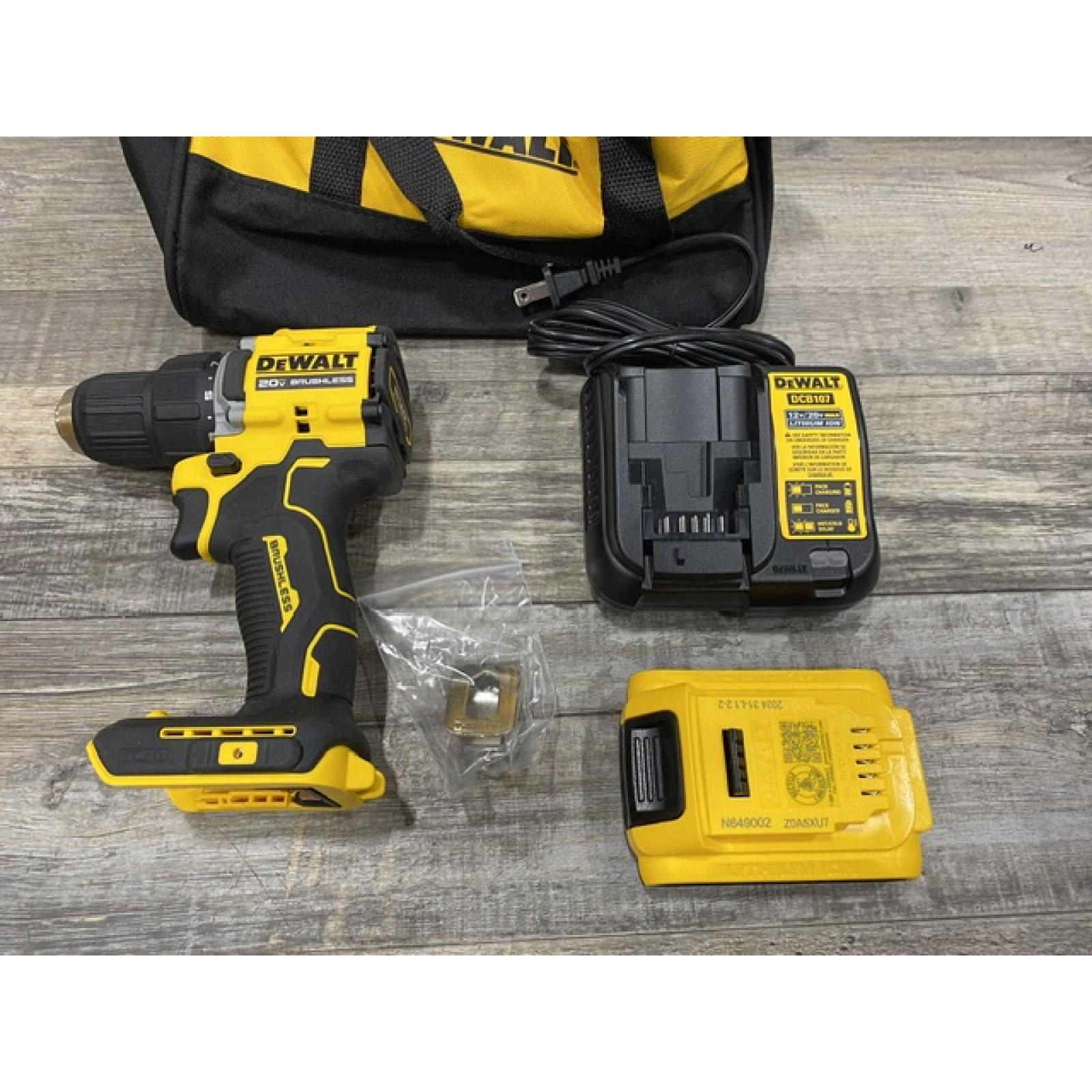 AS-IS DEWALT Atomic 20V Lithium-Ion Cordless Compact 1/2 in. Drill/Driver Kit