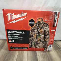 AS-IS- Men's X-Large M12 12-Volt Lithium-Ion Cordless Quiet Shell Camo Heated Jacket with (1) 3.0 Ah Battery and Charger