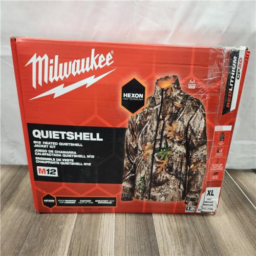AS-IS- Men's X-Large M12 12-Volt Lithium-Ion Cordless Quiet Shell Camo Heated Jacket with (1) 3.0 Ah Battery and Charger