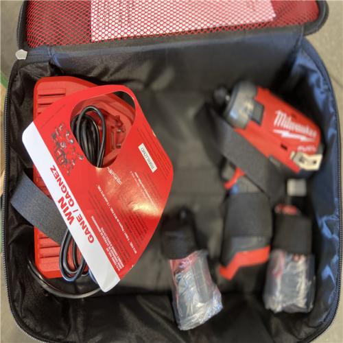 LIKE NEW! - Milwaukee M12 FUEL SURGE 12V Lithium-Ion Brushless Cordless 1/4 in. Hex Impact Driver Compact Kit w/Two 2.0Ah Batteries, Bag
