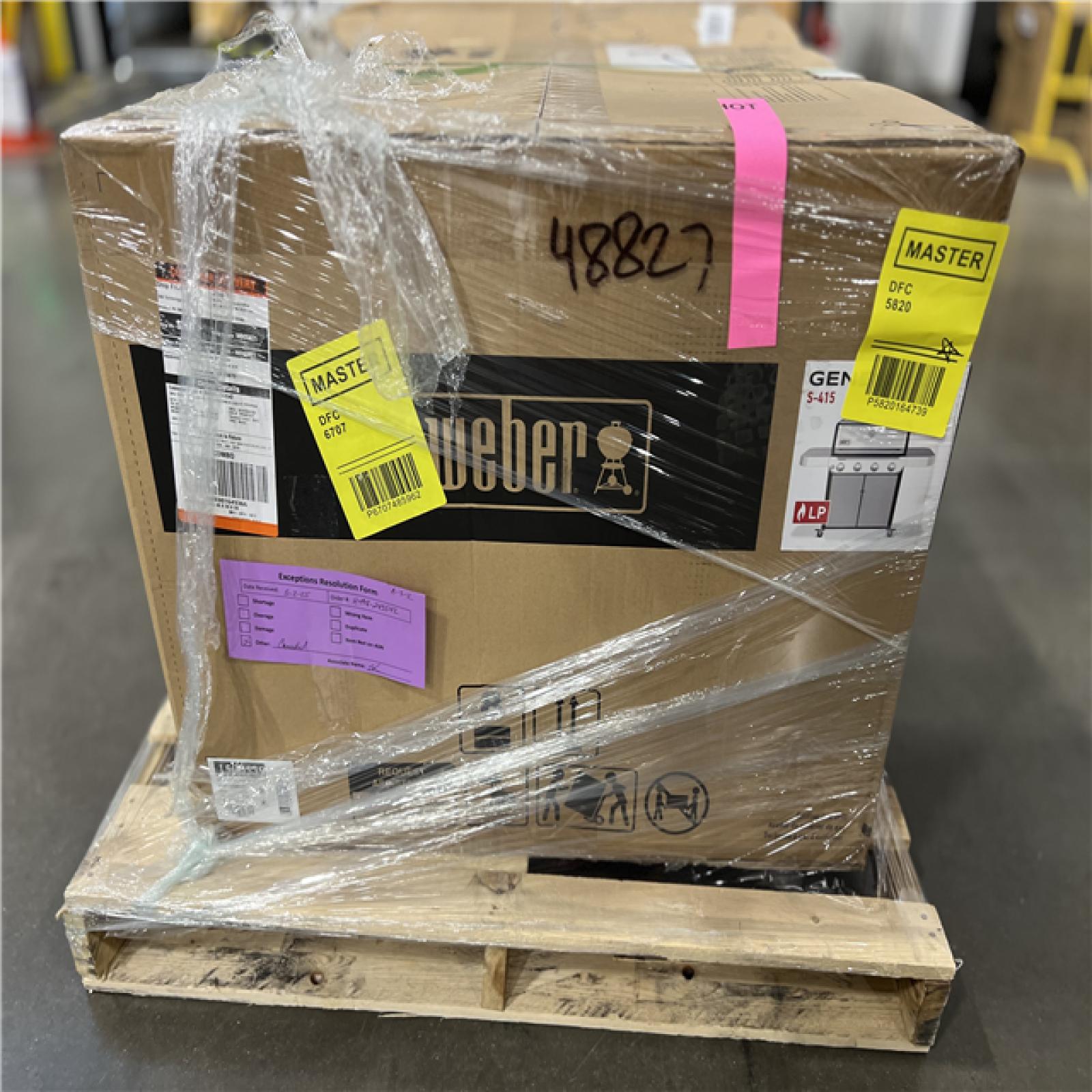 DALLAS LOCATION - Weber Genesis S-415 4-Burner Liquid Propane Gas Grill in Stainless Steel