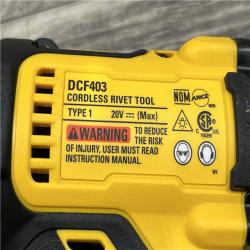 AS-IS DEWALT 20-Volt MAX Cordless 3/16 in. Rivet Tool (Tool-Only)
