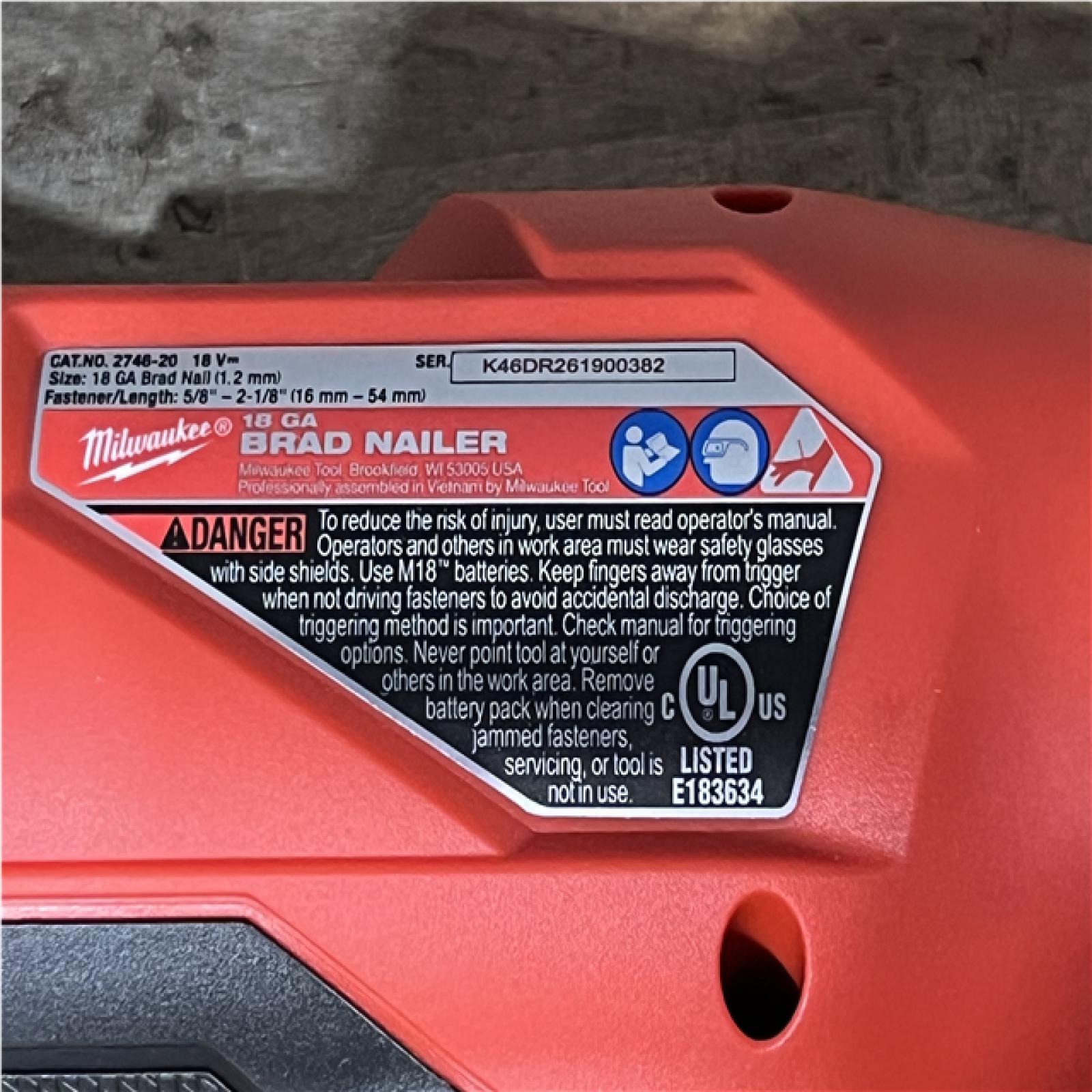 Houston Location AS-IS Milwaukee FUEL 18-Volt Lithium-Ion Brushless Cordless Gen II 18-Gauge Brad Nailer (Tool-Only)