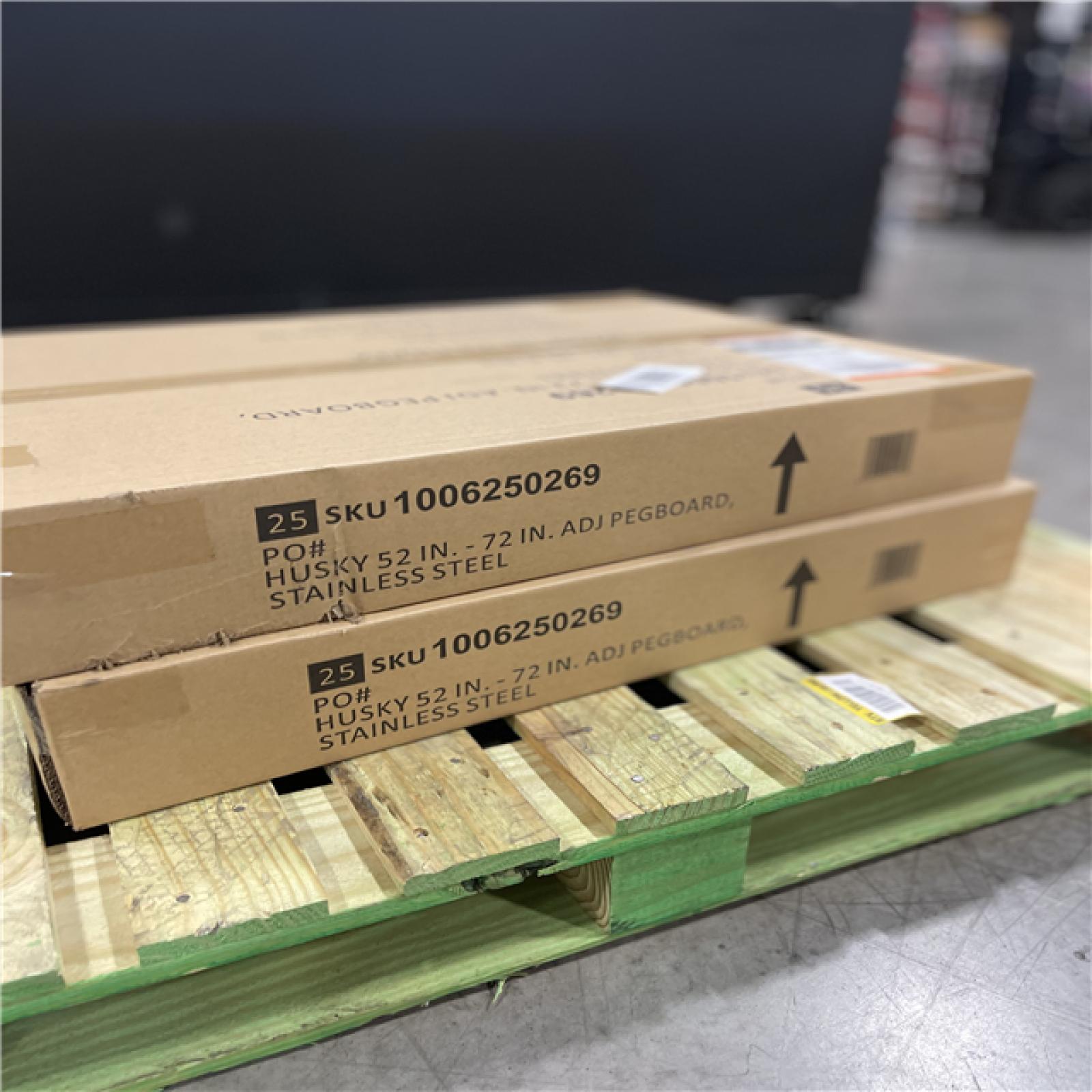 NEW! -  Husky 52 in. W to 72 in. W Stainless Steel Adjustable Pegboard -(2 units)