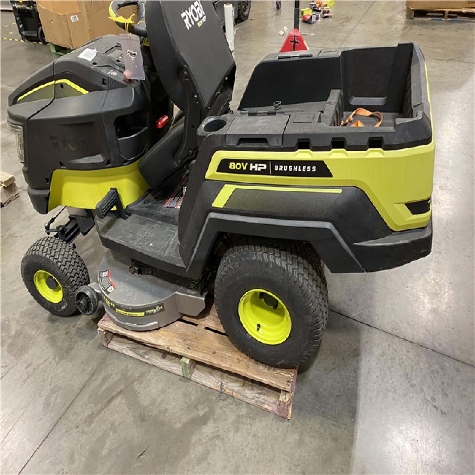 Dallas Location - As-Is RYOBI 80V HP Brushless 42 in. Battery Electric Cordless Riding Lawn Tractor