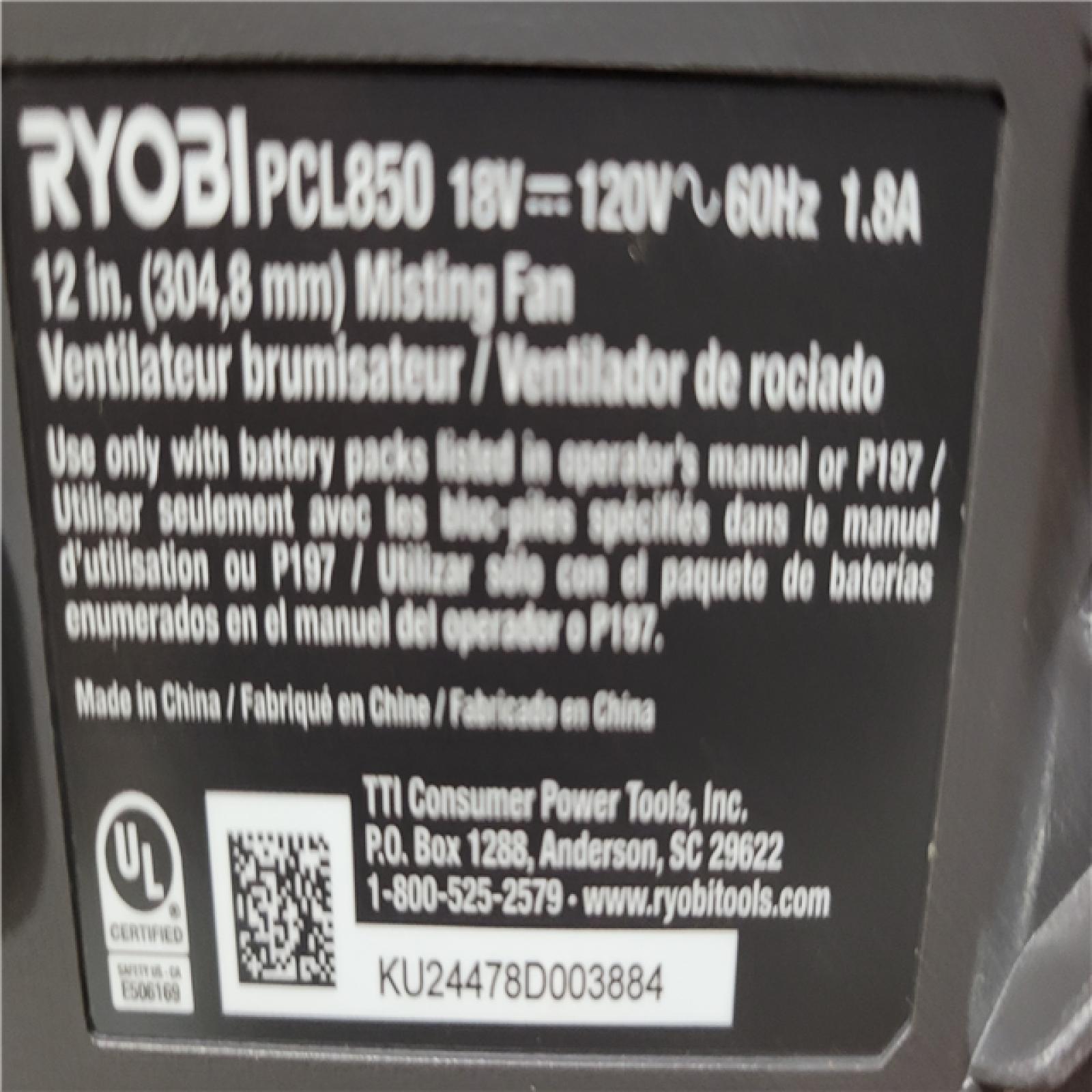 California NEW Ryobi One+ 18V 12 Hybrid Misting Air Cannon (Tool Only)