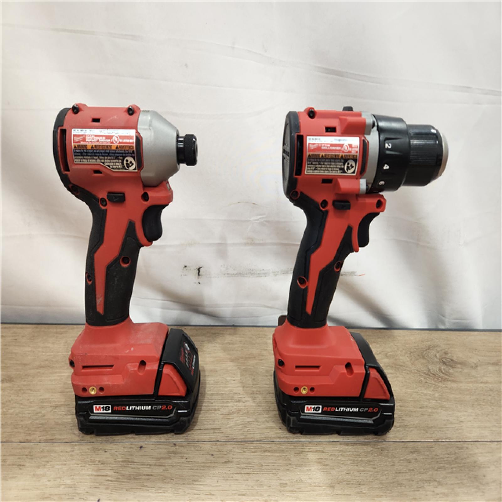 AS-IS- Milwaukee 18V Lithium-Ion Brushless Cordless Compact Drill/Impact Combo Kit