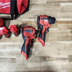 HOUSTON LOCATION - AS - IS Milwaukee 12-Volt Lithium-Ion Brushless Cordless Subcompact Drill and Impact Driver Combo Kit