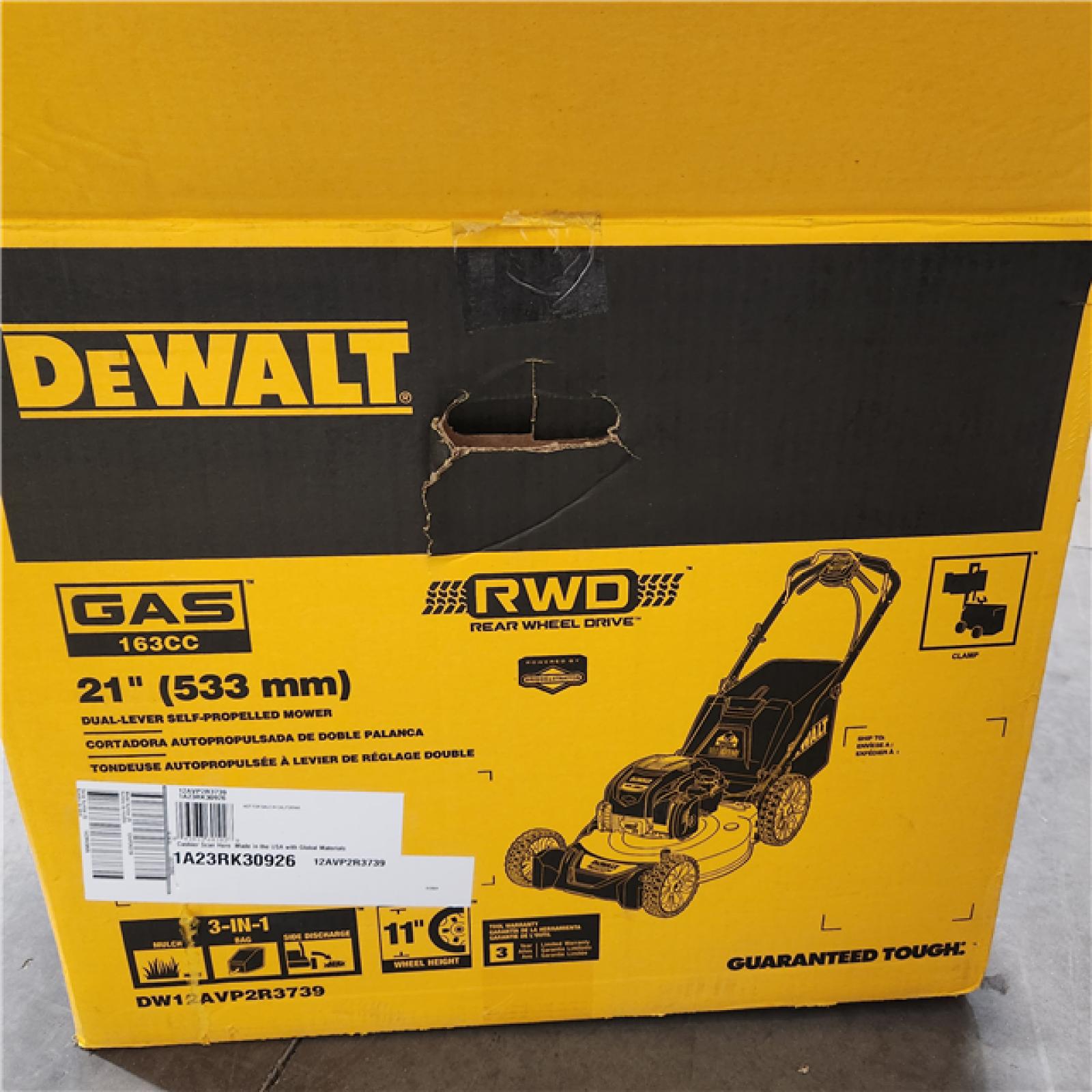 Dallas Location - As-Is DEWALT 21 in. 163cc   3-in-1 Gas Self Propelled Lawn Mower