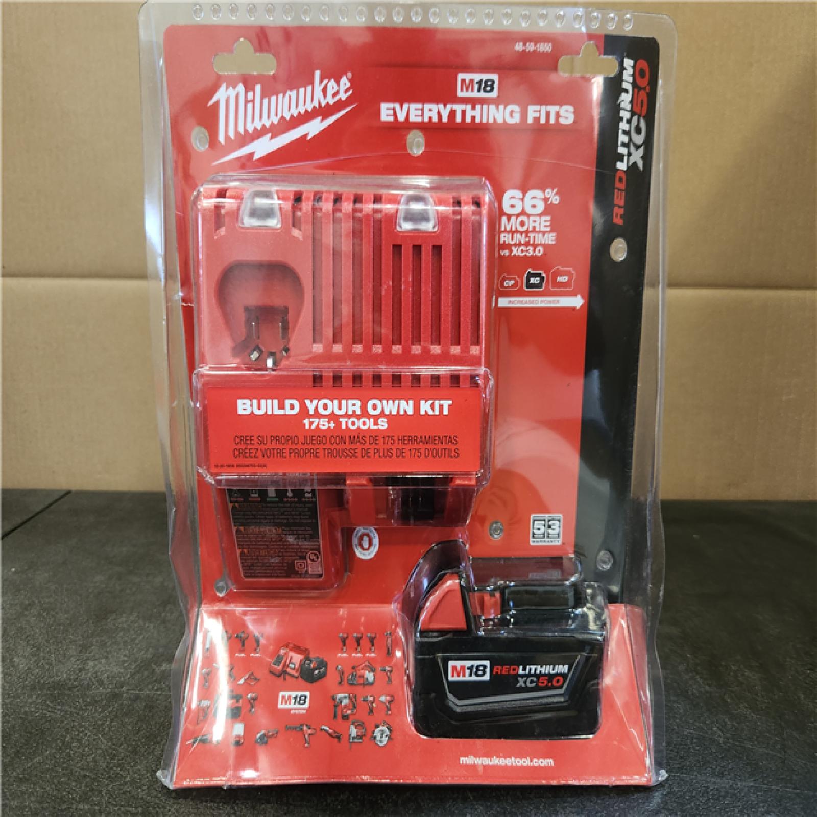 Phoenix NEW Milwaukee M18 18-Volt Lithium-Ion XC Starter Kit with One 5.0Ah Battery and Charger (SEALED)