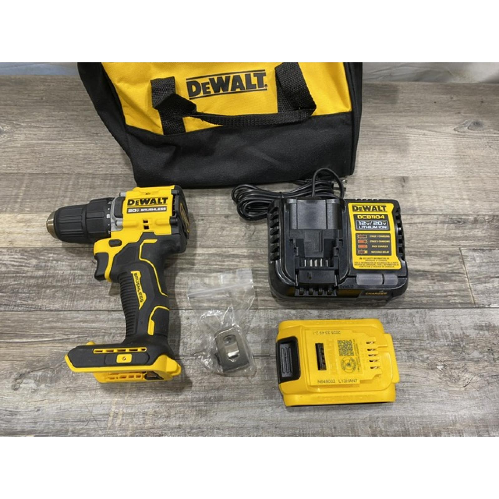 AS-IS DEWALT Atomic 20V Lithium-Ion Cordless Compact 1/2 in. Drill/Driver Kit