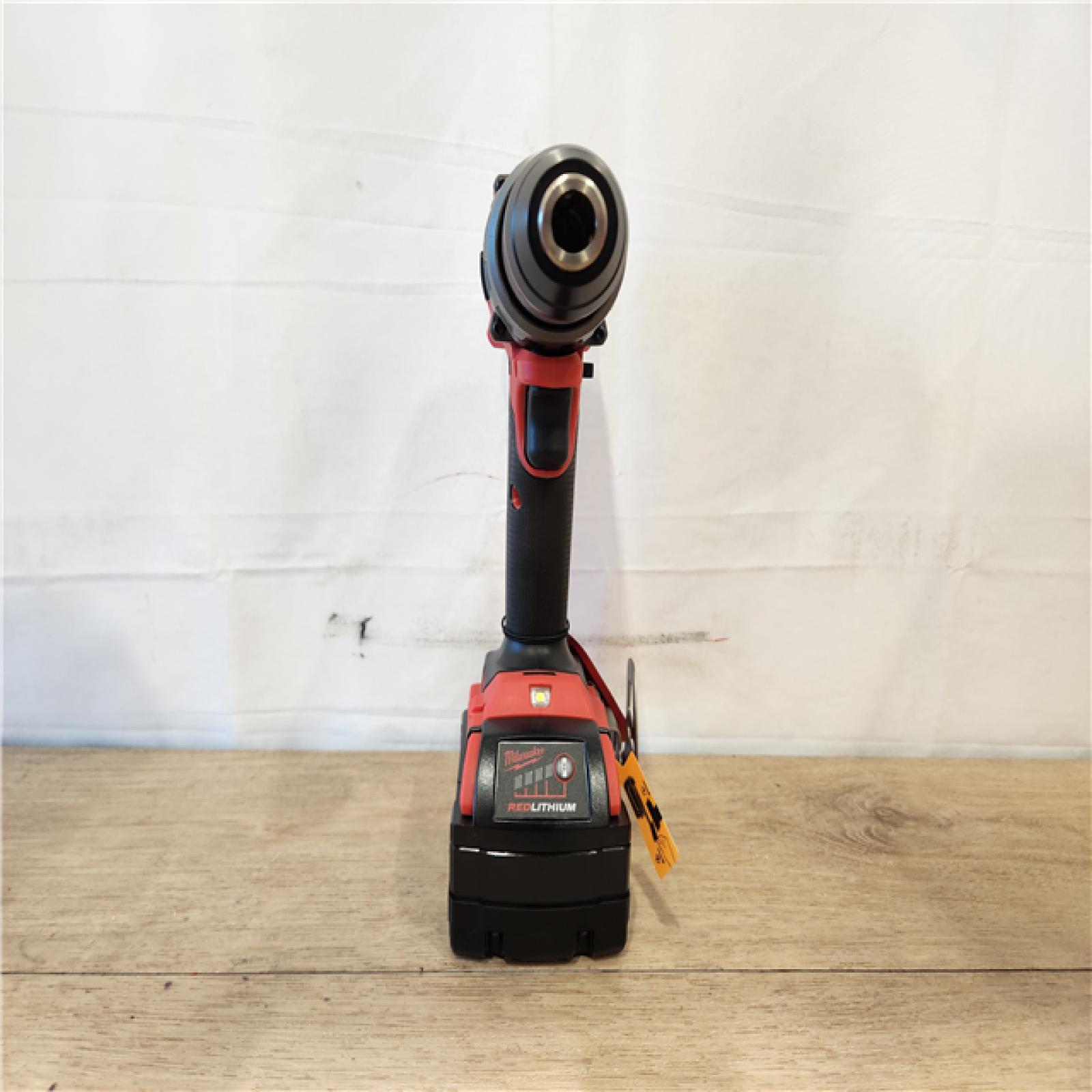 AS-IS- Milwaukee Hammer Drill Driver Kit with Batteries  Charger & Tool Case  Red