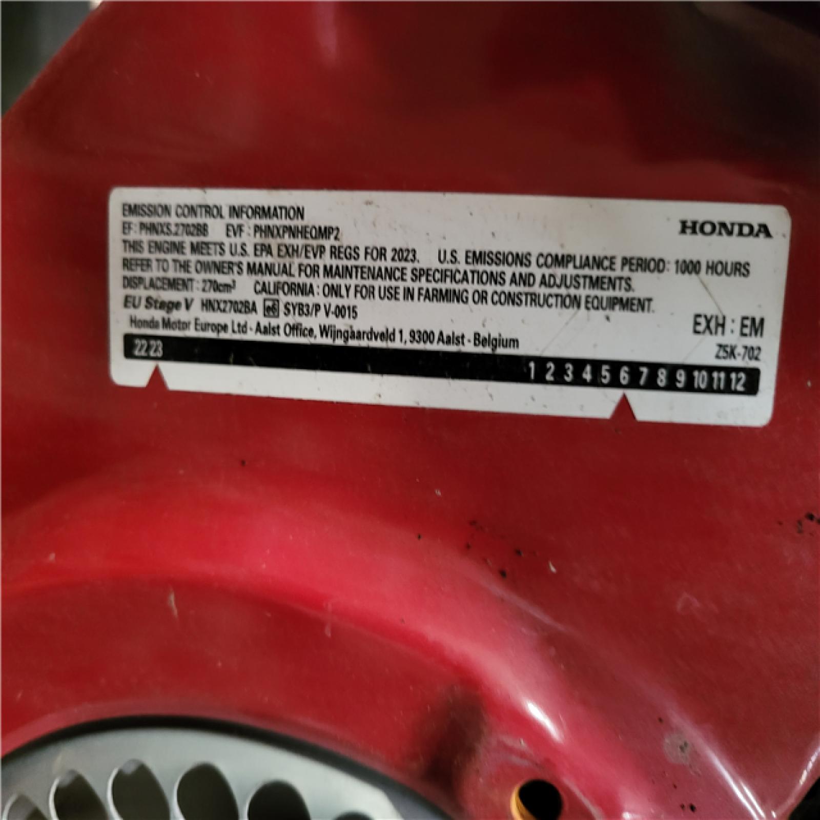 CALIFORNIA AS-IS HONDA POWER EQUIPMENT