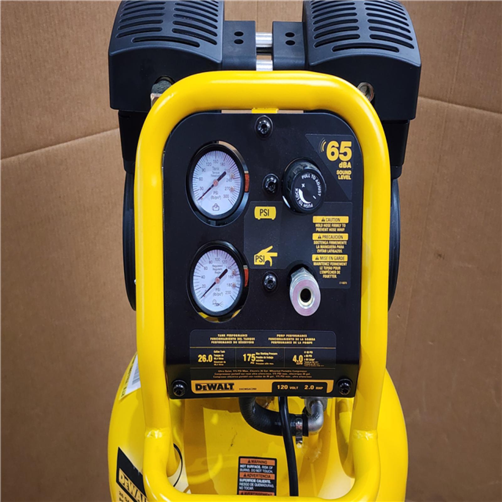 HOUSTON LOCATION - AS-IS DEWALT 26 Gal. 175 PSI Ultra Quiet Portable Electric Air Compressor
