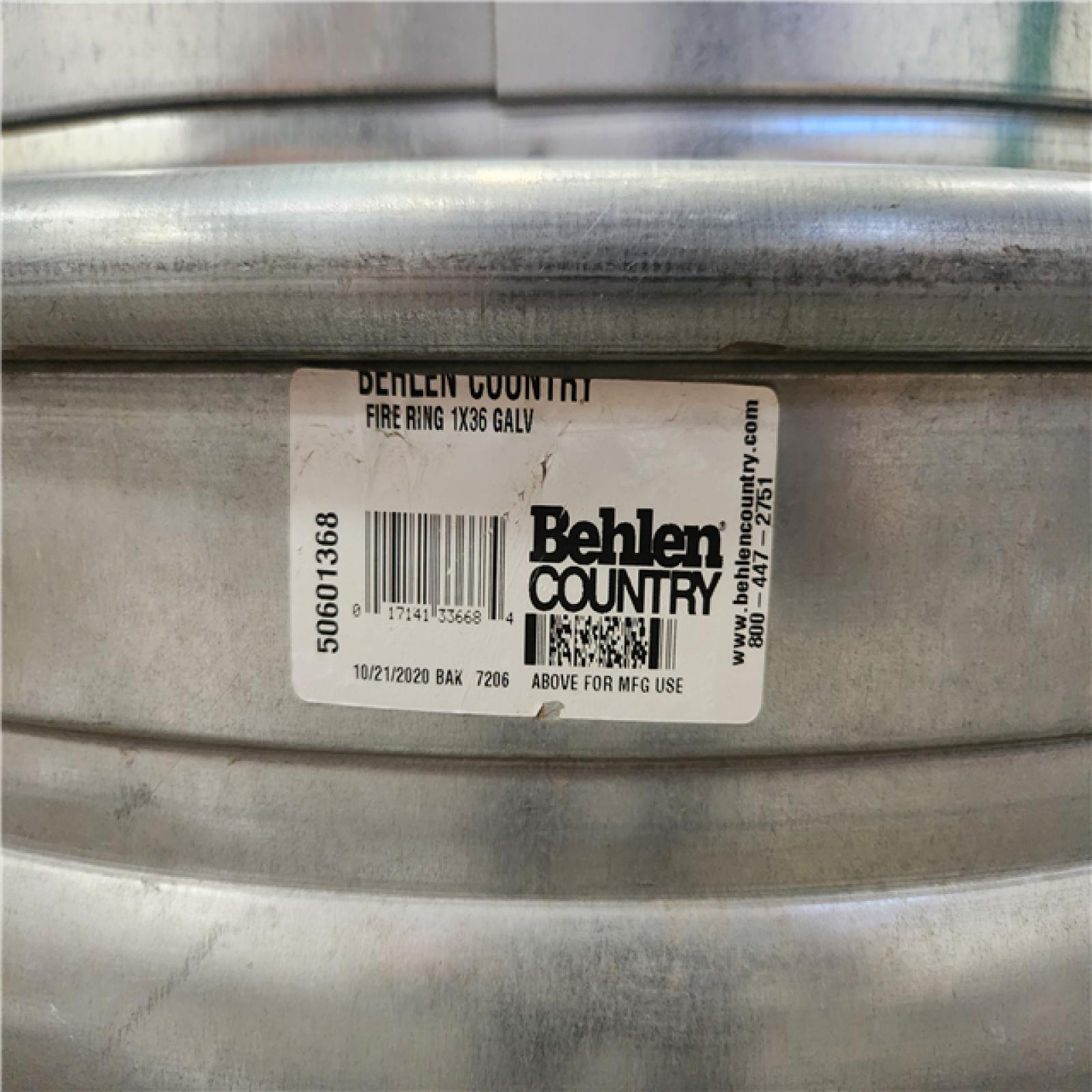 Phoenix Location Behlen Country 36 in. x 12 in. Round Galvanized Steel Wood Fire Ring Pallet