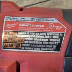 AS-IS Milwaukee FUEL 18V Lithium-Ion Brushless Cordless 1/4 in. Hex Impact Driver (Tool-Only)