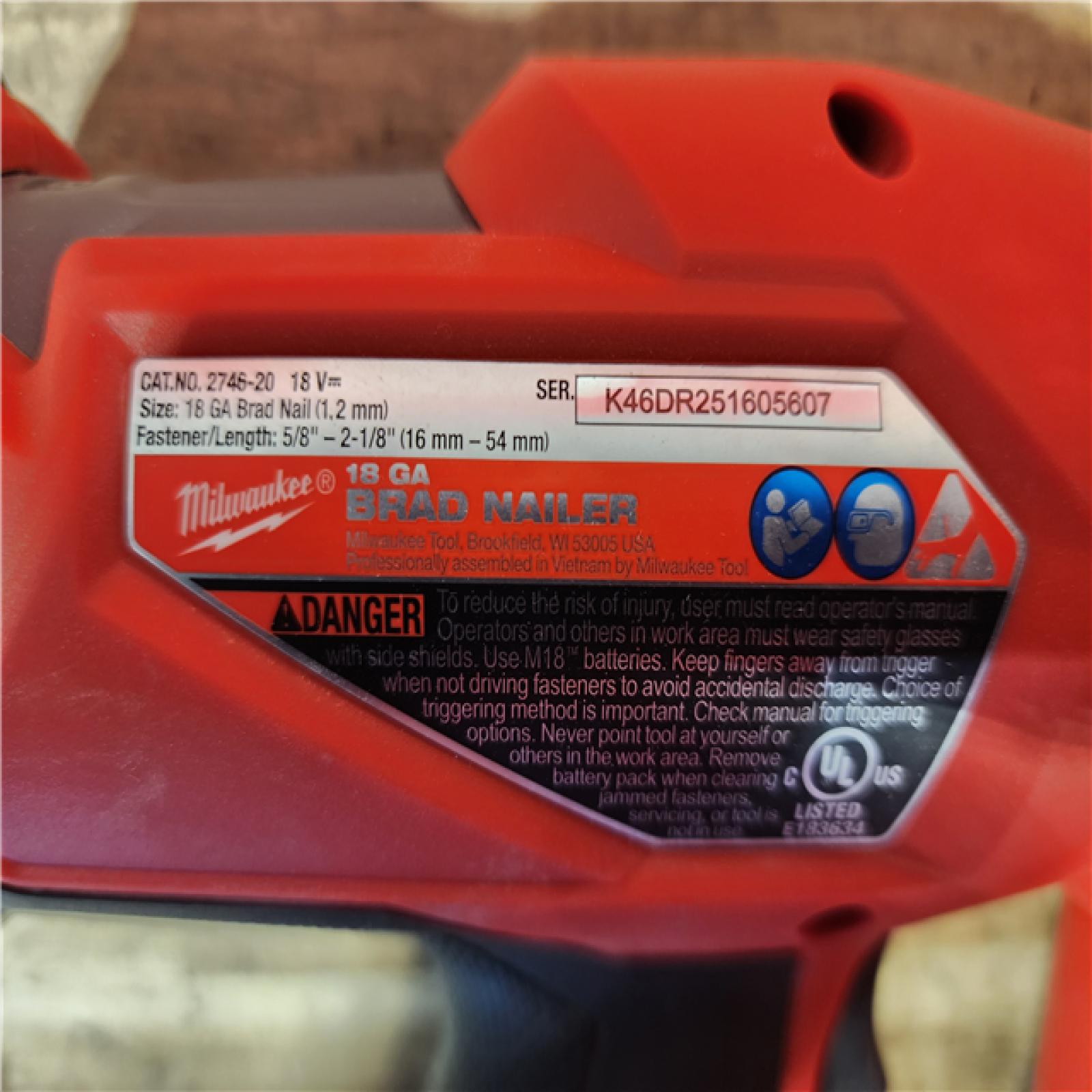 HOUSTON LOCATION - AS-IS Milwaukee FUEL 18-Volt Lithium-Ion Brushless Cordless Gen II 18-Gauge Brad Nailer (Tool-Only)