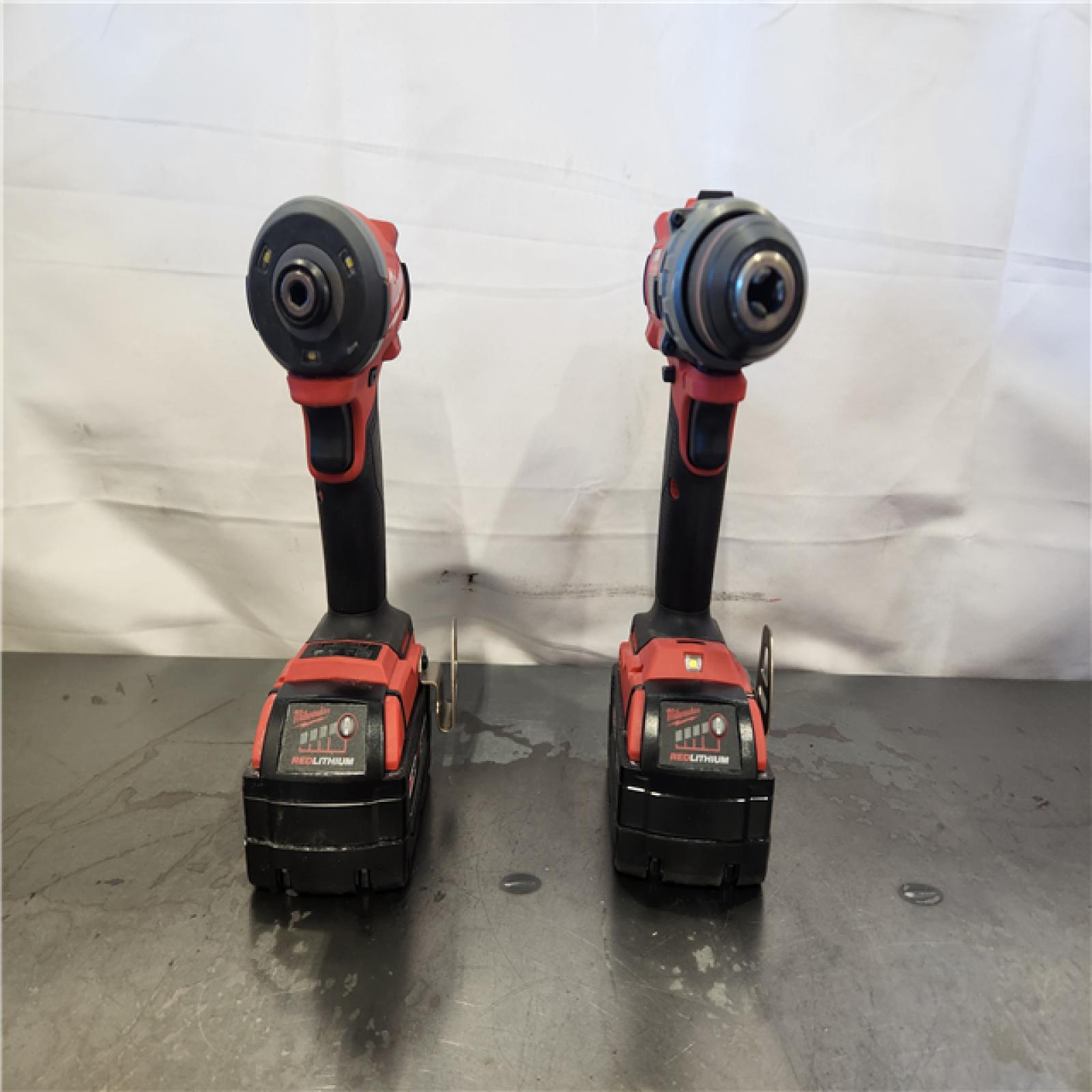 AS-IS- Milwaukee FUEL 18V Lithium-Ion Brushless Cordless Hammer Drill and Impact Driver Combo Kit