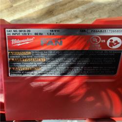 HOUSTON LOCATION - AS - IS Milwaukee 18-Volt Lithium-Ion Brushless Cordless PACKOUT Jobsite Fan (Tool-Only)