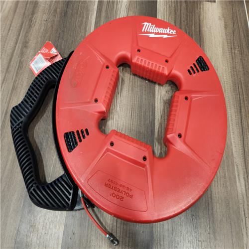 AS-IS- Milwaukee 200 Ft. Polyester Fish Tape W/ Flexible Metal Leader