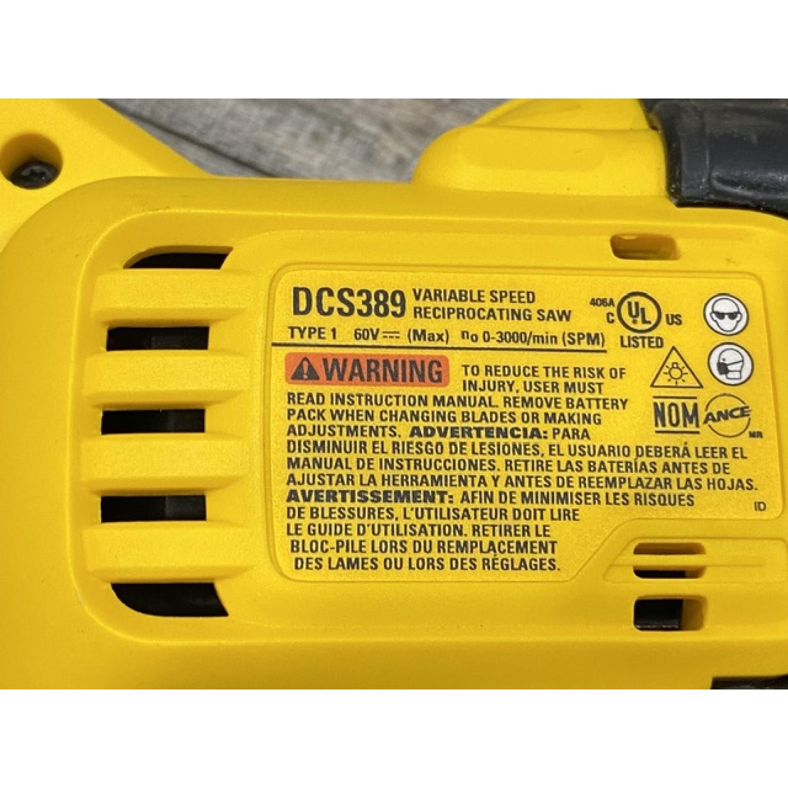 AS-IS DEWALT FLEXVOLT 60V MAX Cordless Brushless Reciprocating Saw (Tool Only)