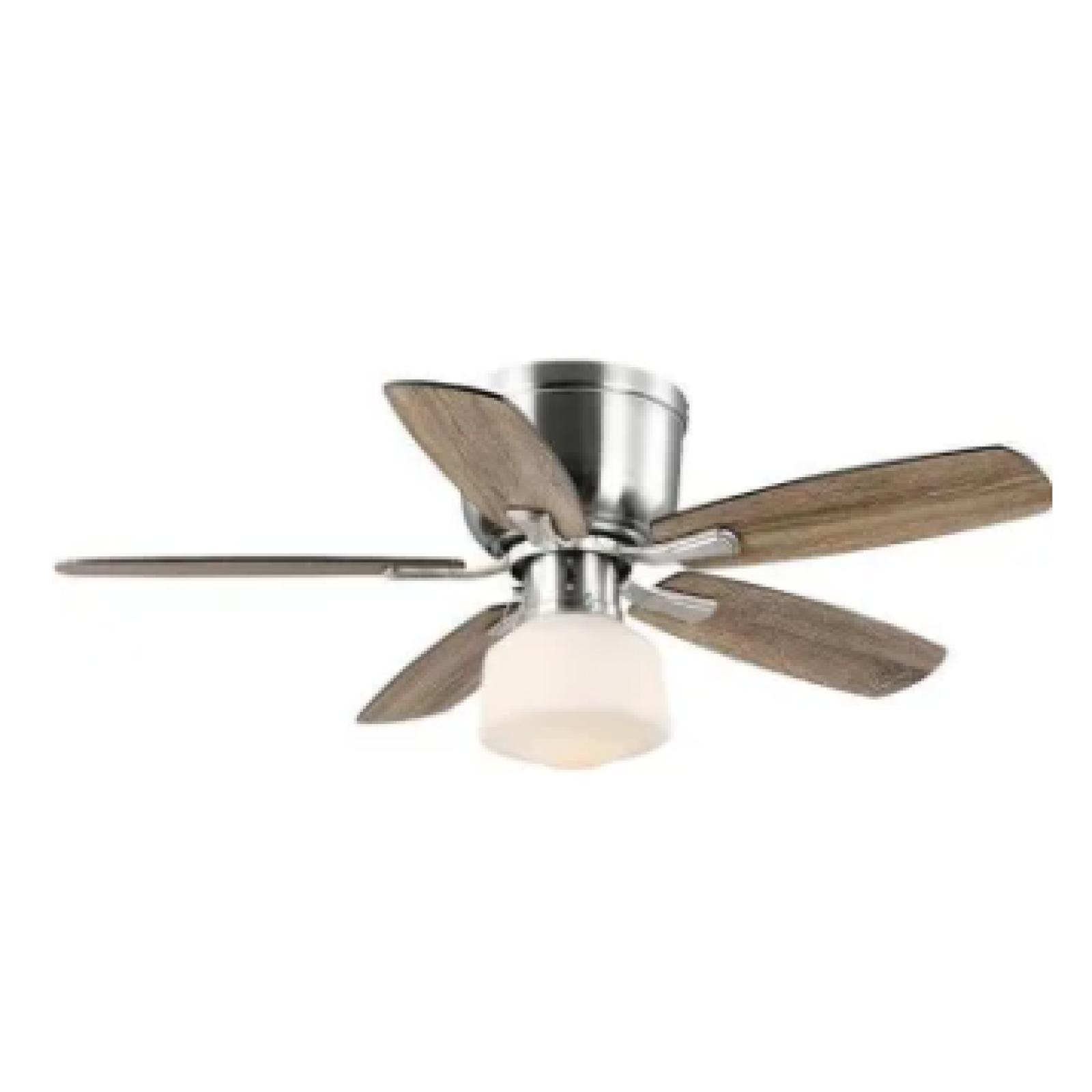 DALLAS LOCATION - Hampton Bay Leroy 42 LED Brushed Nickel Ceiling Fan With Light PALLET-(40 UNITS)
