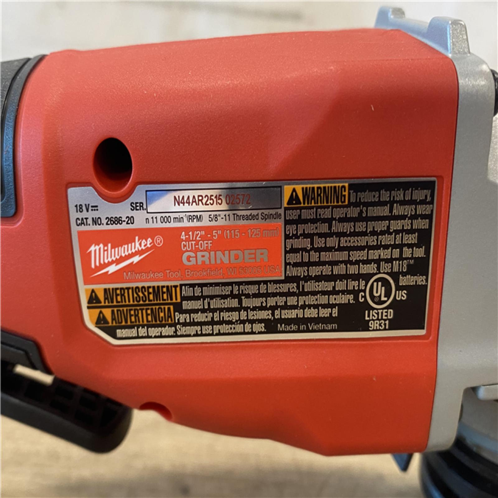 AS-IS Milwaukee 18V Lithium-Ion Brushless Cordless 4-1/2 in./5 in. Grinder w/Paddle Switch (Tool-Only)