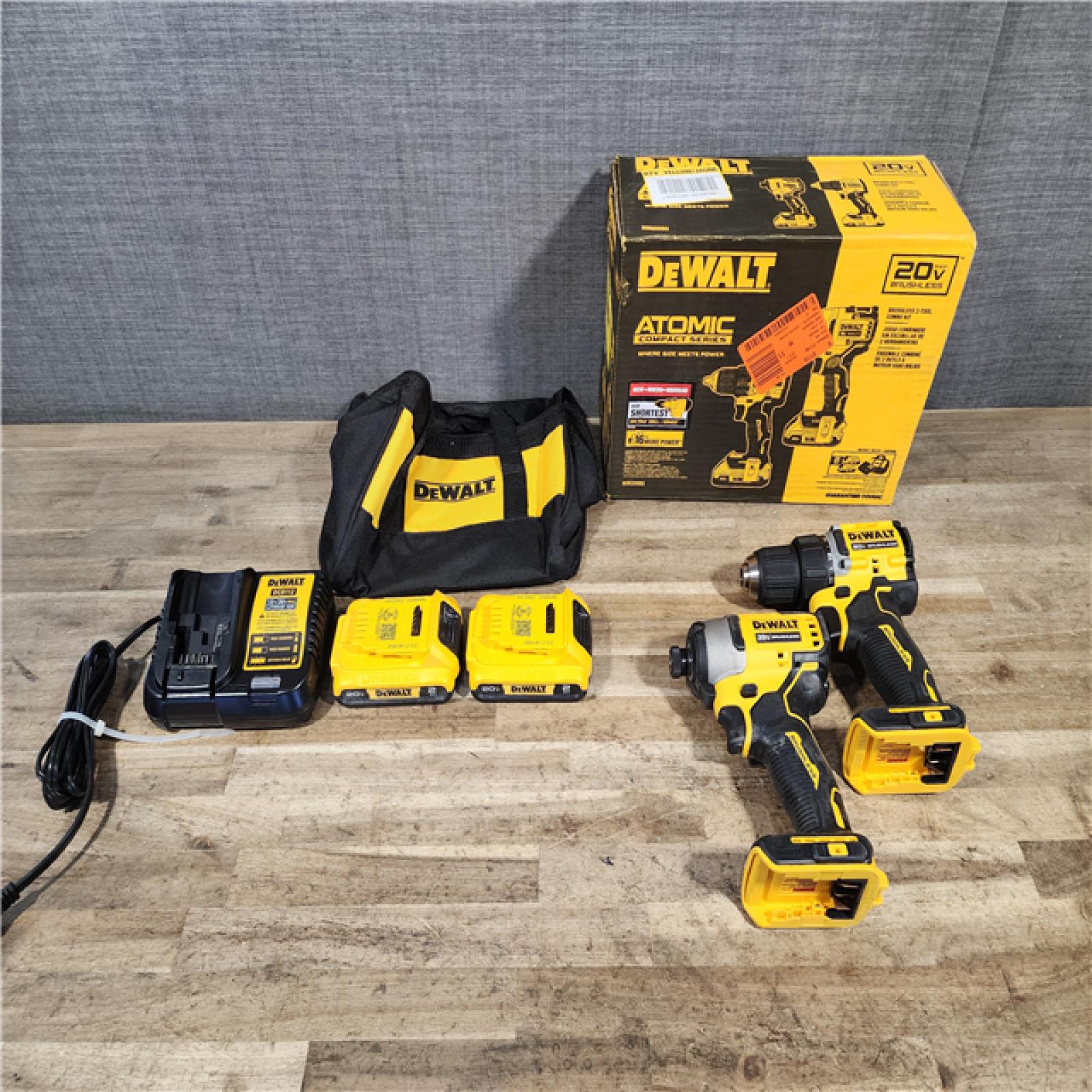 HOUSTON LOCATION - AS-IS DEWALT ATOMIC 20-Volt MAX Lithium-Ion Cordless Combo (2-Tool) Kit