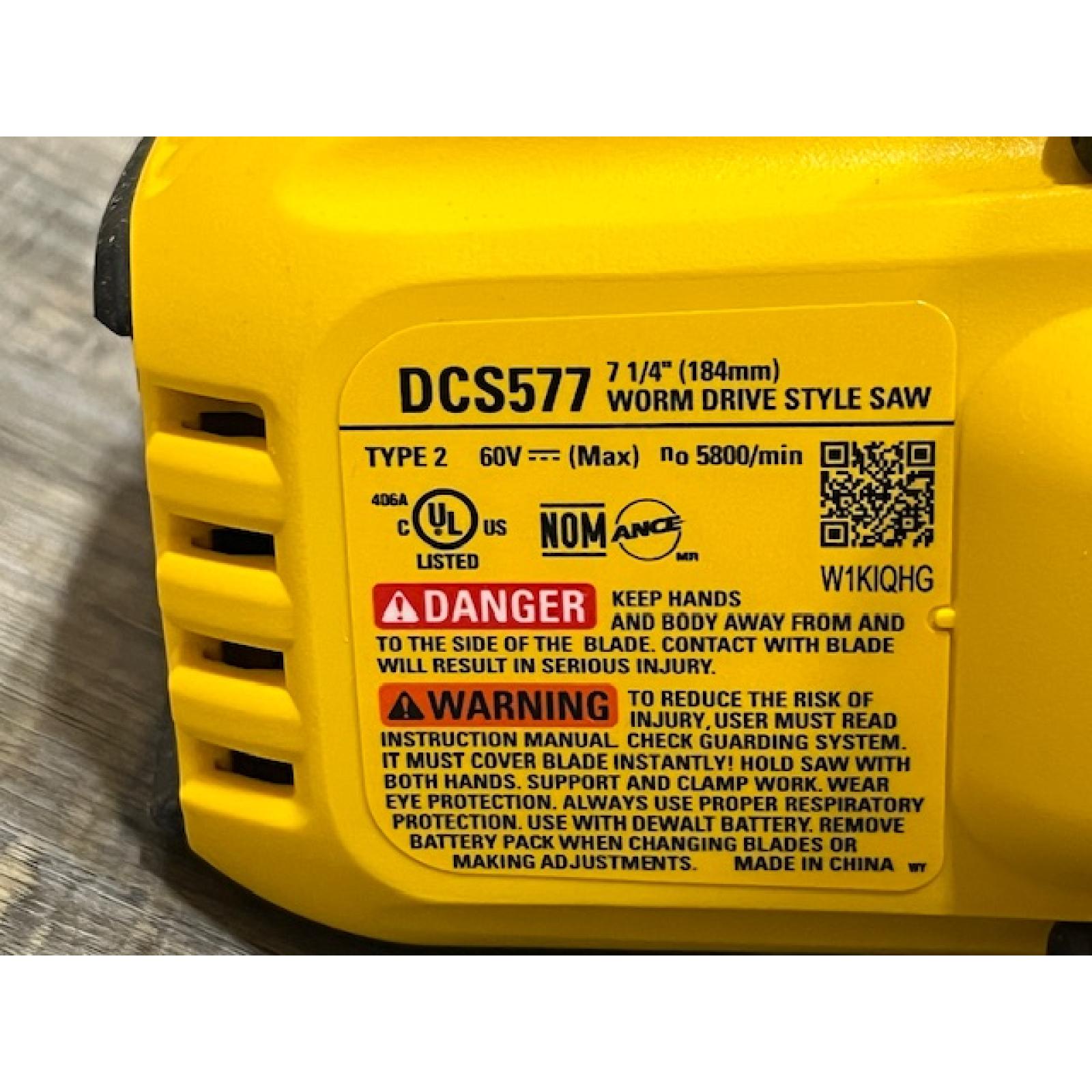 AS-IS DEWALT FLEXVOLT 60V MAX Cordless Brushless 7-1/4 in. Wormdrive Style Circular Saw (Tool Only)