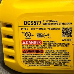 AS-IS DEWALT FLEXVOLT 60V MAX Cordless Brushless 7-1/4 in. Wormdrive Style Circular Saw (Tool Only)