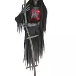 DALLAS LOCATION - AS-IS Home Accents Holiday 12 ft. Grave & Bones Giant-Sized Color Changing Animated LED Levitating Reaper