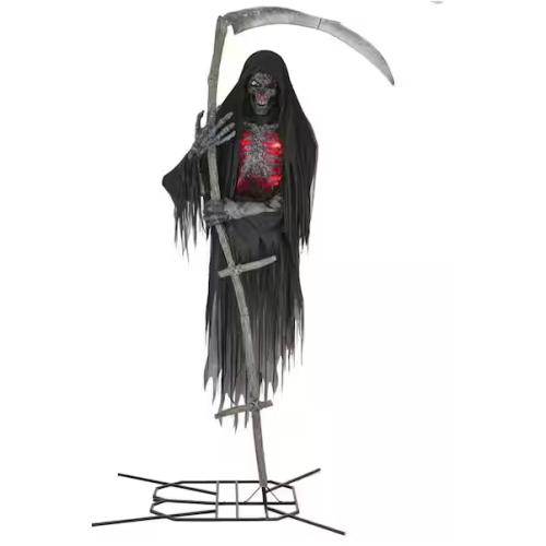 DALLAS LOCATION - AS-IS Home Accents Holiday 12 ft. Grave & Bones Giant-Sized Color Changing Animated LED Levitating Reaper