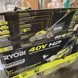 Dallas Location - As-Is RYOBI 40V HP Brushless 21 in. Cordless Battery Walk Behind Self-Propelled Lawn Mower with (2) 6.0 Ah Batteries and Charger