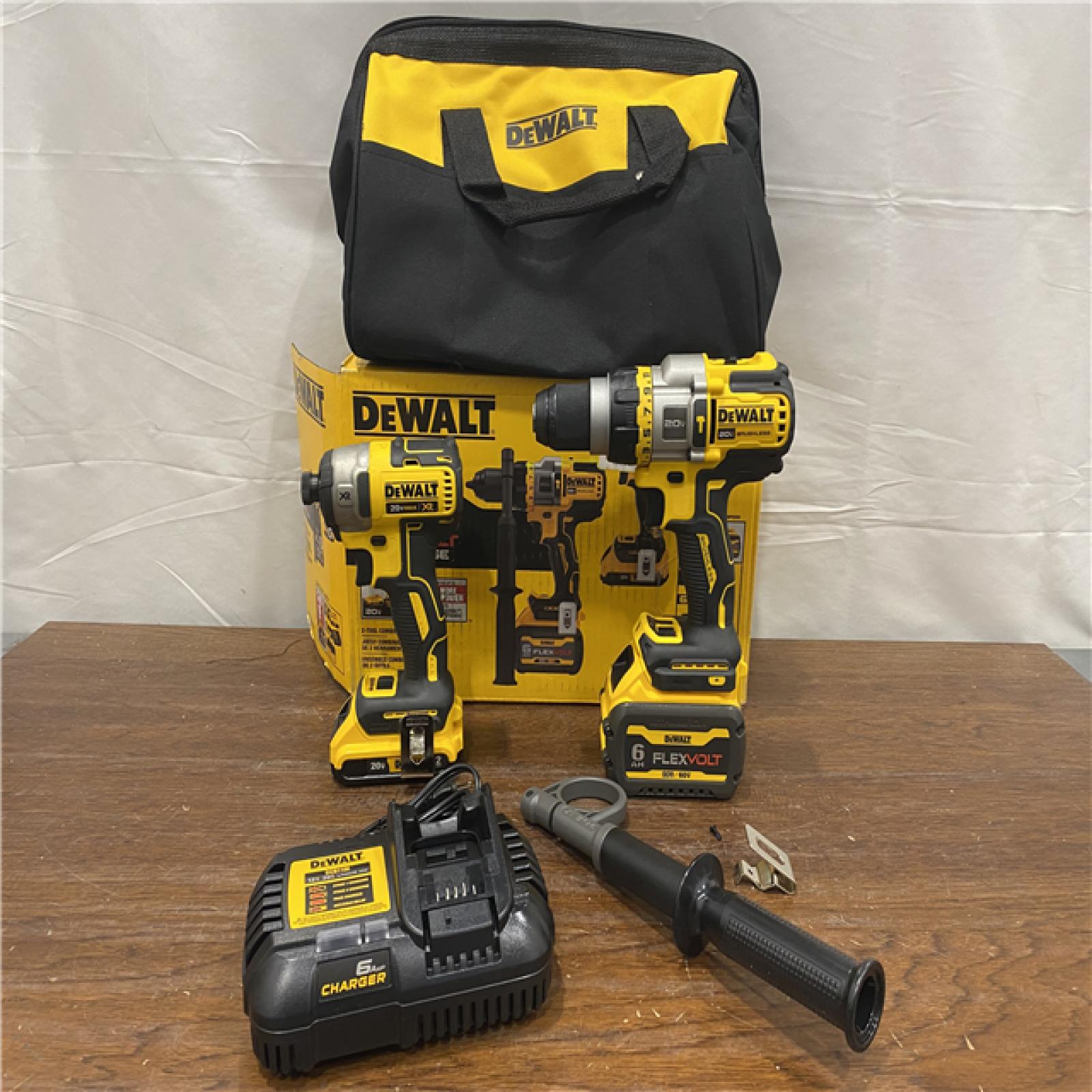 AS-IS DEWALT 20V MAX Cordless Brushless Hammer Drill/Driver 2 Tool Combo Kit