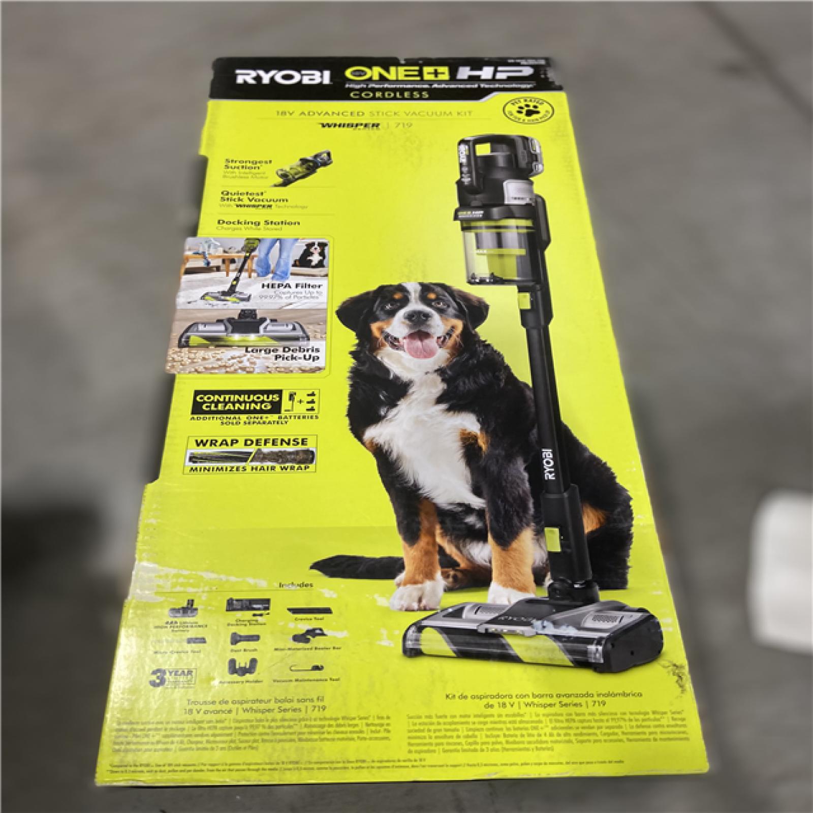 NEW! - RYOBI ONE+ HP 18V Cordless Pet Stick Vacuum Cleaner Kit