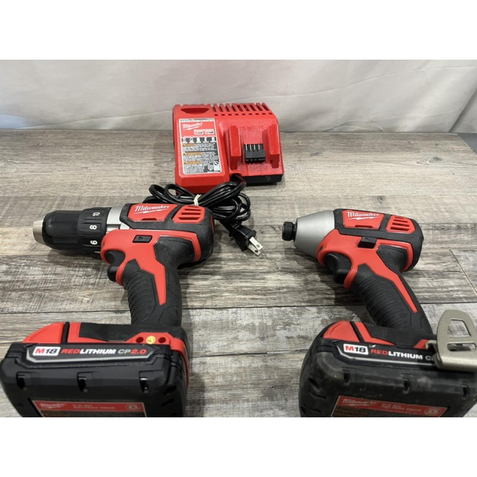 AS-IS Milwaukee 18V Lithium-Ion Cordless Drill Driver/Impact Driver Combo Kit