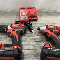 AS-IS Milwaukee 18V Lithium-Ion Cordless Drill Driver/Impact Driver Combo Kit