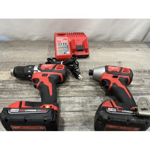 AS-IS Milwaukee 18V Lithium-Ion Cordless Drill Driver/Impact Driver Combo Kit