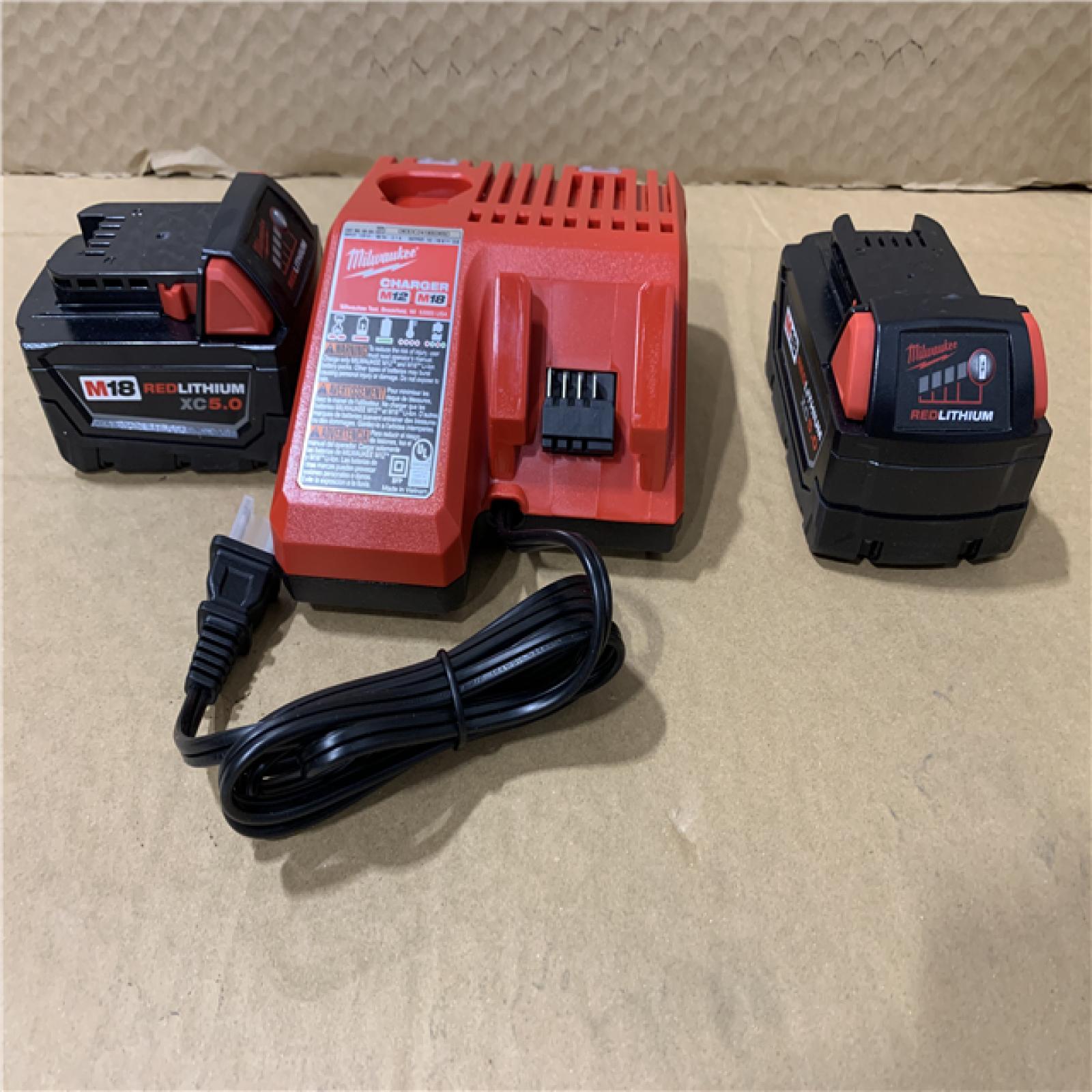 AS-IS - M18 18-Volt Lithium-Ion XC Starter Kit with Two 5.0Ah Batteries and Charger