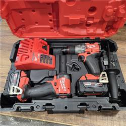 AS-IS MILWAUKEE M18 FUEL 18V Lithium-Ion Brushless Cordless Hammer Drill and Impact Driver Combo Kit (2-Tool) with 2 Batteries