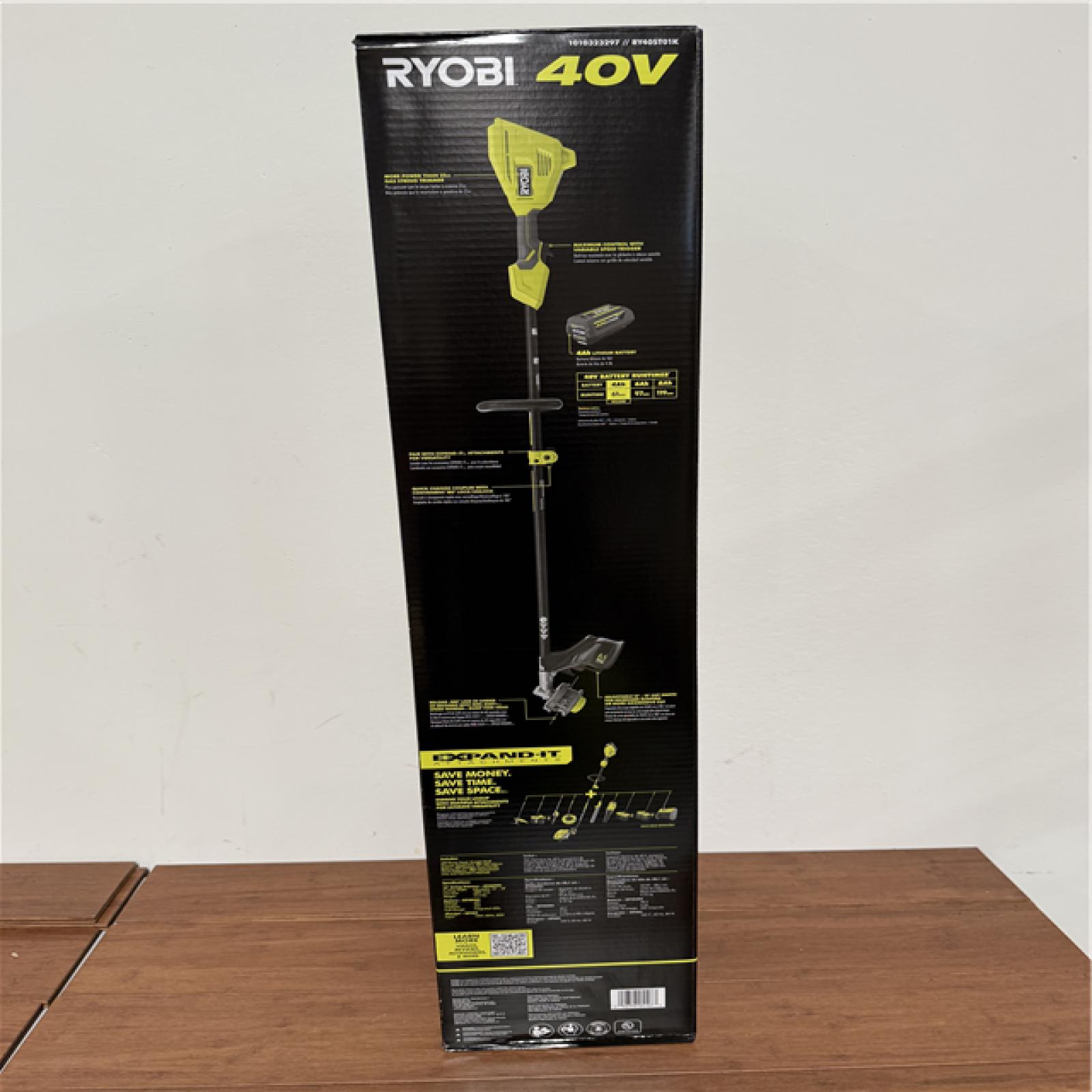 California NEW RYobi 15 40V Attachment Capable String Trimmer Kit, includes (1) Battery & Charger