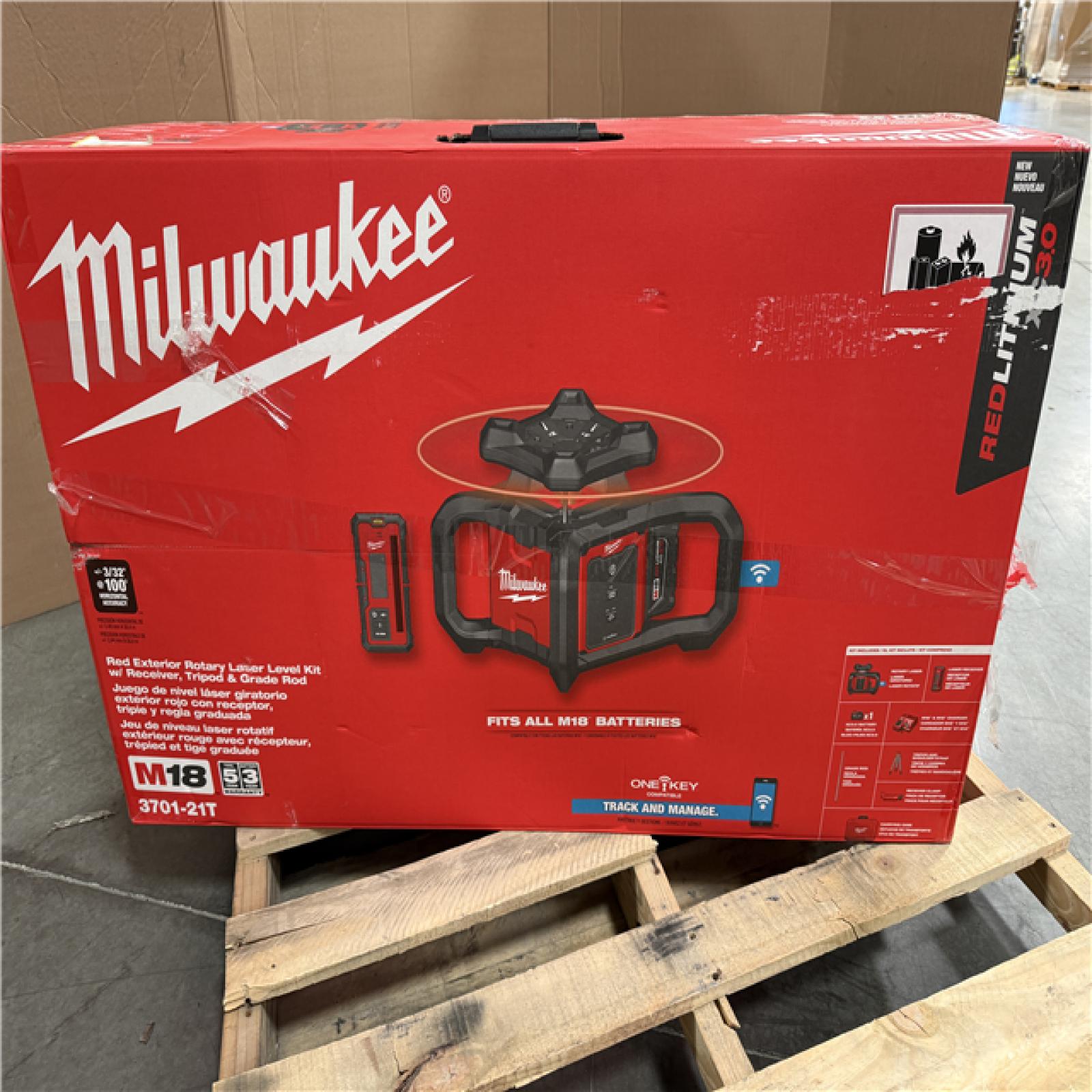 California NEW MILWAUKEE Rotary Laser Level Kit w/Receiver, Tripod & Grade Rod