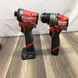 AS-IS Milwaukee FUEL 12-Volt Lithium-Ion Brushless Cordless Hammer Drill and Impact Driver Combo Kit