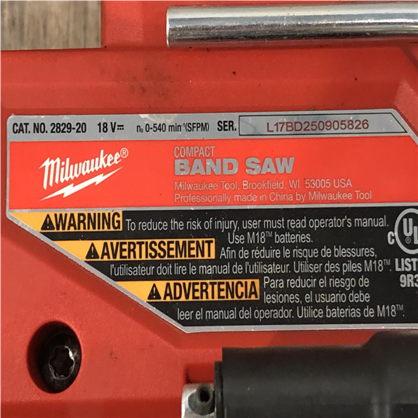 AS-IS Milwaukee FUEL 18V Lithium-Ion Brushless Cordless Compact Bandsaw (Tool-Only)