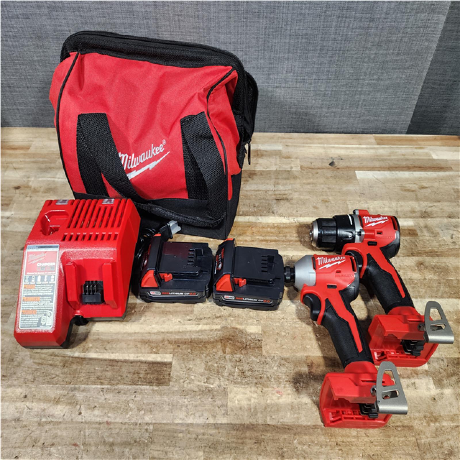 HOUSTON LOCATION - AS - IS Milwaukee 18V Lithium-Ion Brushless Cordless Compact Drill/Impact Combo Kit