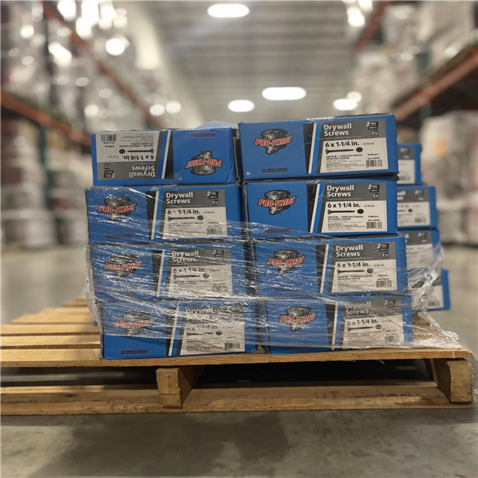 DALLAS LOCATION- NEW! PRO TWIST Drywall Screws 6x1-1/4 in. Self Drill (8000 per carton x 25 cartons)