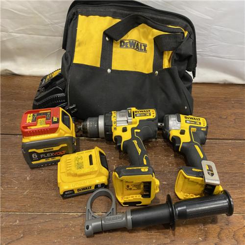 AS-IS DEWALT 20V MAX Cordless Brushless Hammer Drill/Driver 2 Tool Combo Kit with FLEXVOLT ADVANTAGE