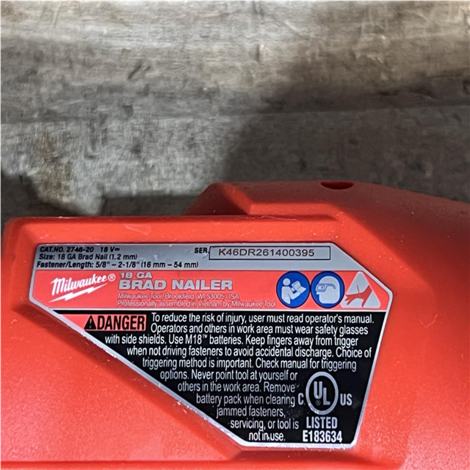Houston Location AS-IS Milwaukee FUEL 18-Volt Lithium-Ion Brushless Cordless Gen II 18-Gauge Brad Nailer (Tool-Only)