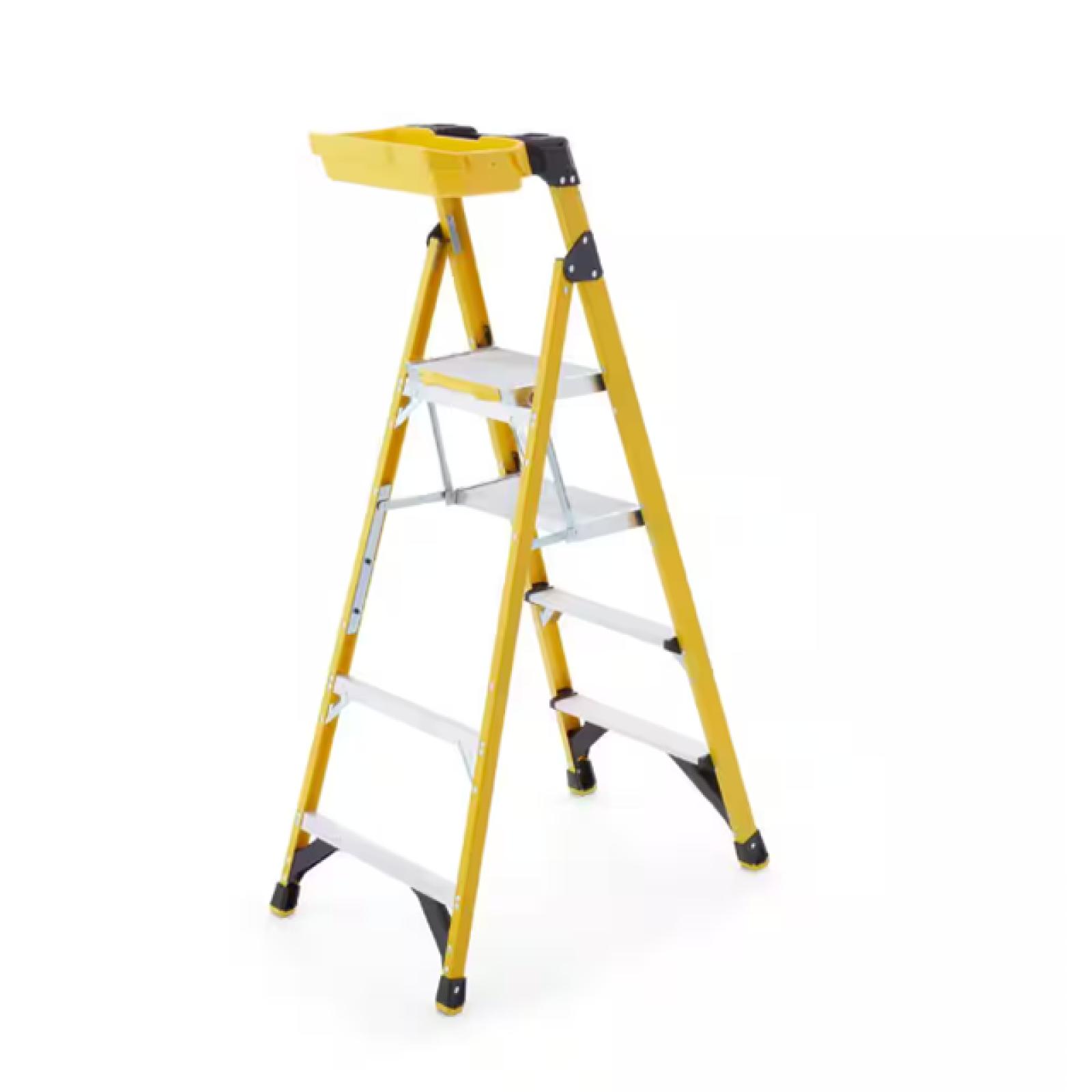 DALLAS LOCATION GORILLA 5.5FT FIBERGLASS DUAL PLATFORM STEPLADDER WITH PROJECT BUCKET PALLET