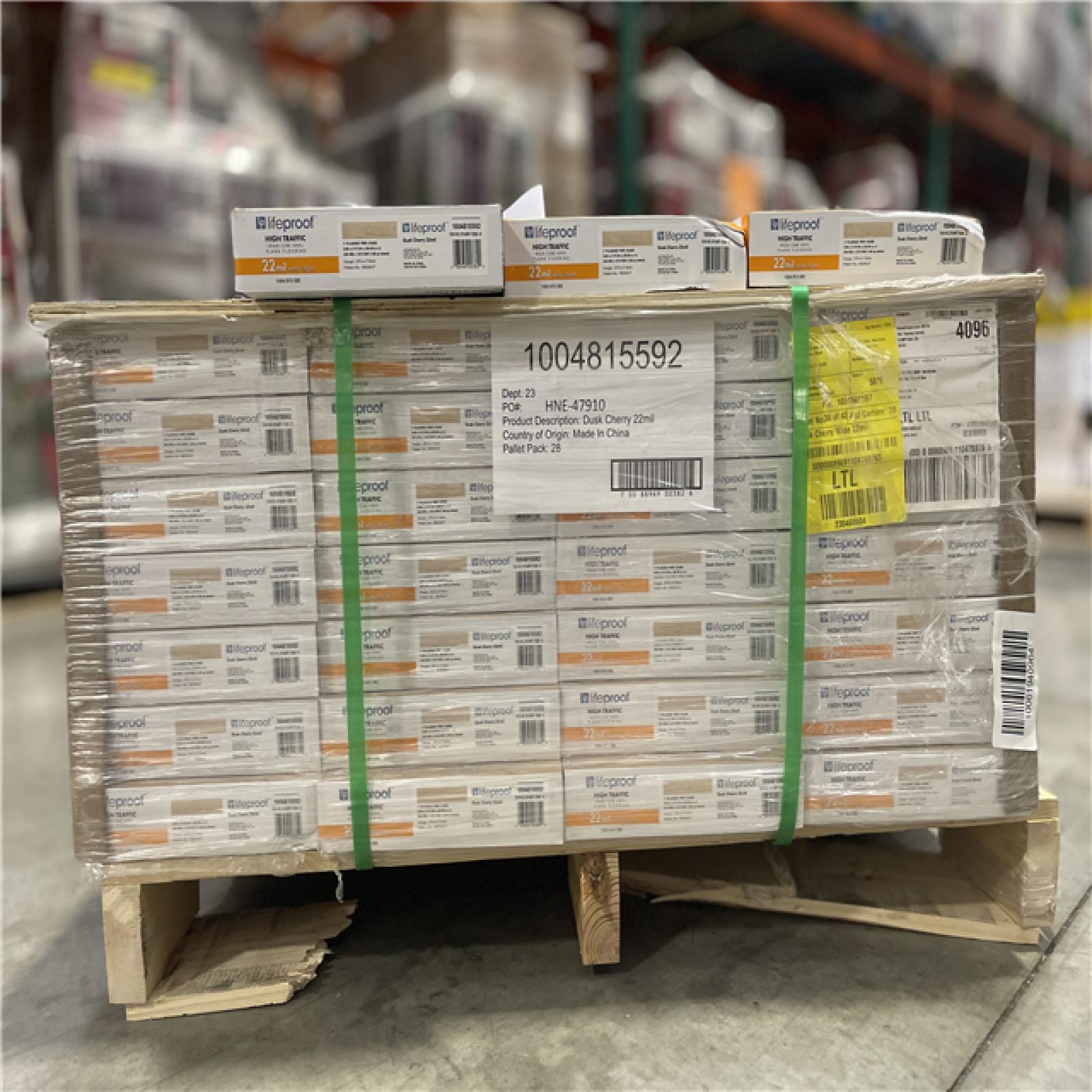 DALLAS LOCATION- NEW! Lifeproof Dusk Cherry 22 MIL x 8.7 in. W x 48 in. L Click Lock Waterproof Luxury Vinyl Plank Flooring (20.1 sqft/case) PALLET (27 UNITS)